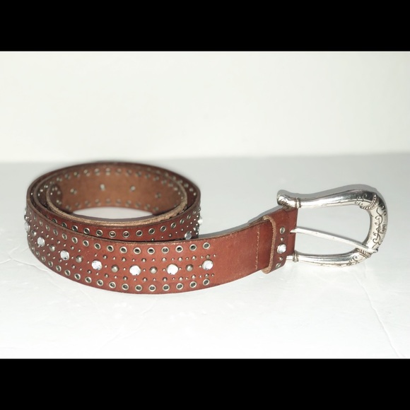 Fossil leather studded belt Size M - Picture 7 of 8